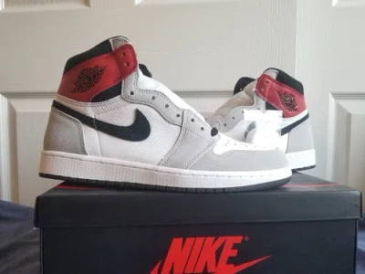 JORDAN NIKE AIR JORDAN 1 RETRO HIGH OG LIGHT SMOKE GREY WHITE 555088-126 SIZE 7.5-10.5