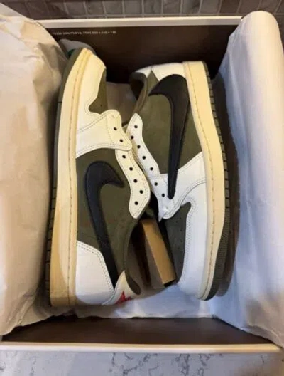 JORDAN SIZE 10.5 - TRAVIS SCOTT X AIR JORDAN 1 OG SP LOW MEDIUM OLIVE