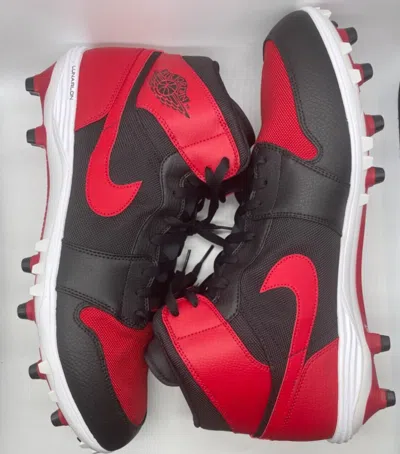 JORDAN SIZE 16 - JORDAN 1 MID TD BRED 2019 FOOTBALL CLEAT AR5604-061 - DEADSTOCK W/ BOX