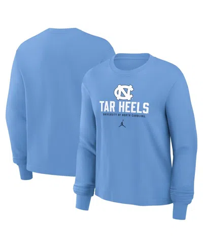 JORDAN WOMEN'S CAROLINA BLUE NORTH CAROLINA TAR HEELS PRIMETIME UNIVERSITY LONG SLEEVE BOXY T-SHIRT