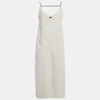 JOSEPH GREY STRETCH CREPE MIDI DRESS M