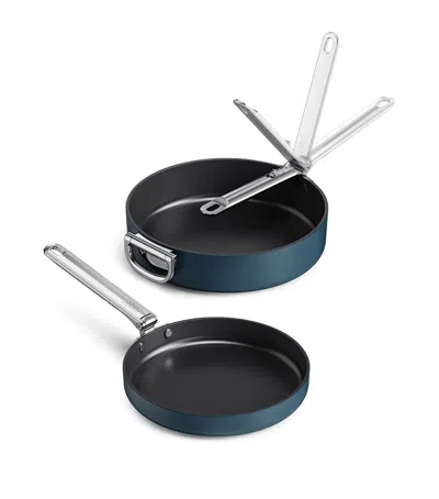 JOSEPH JOSEPH JOSEPH JOSEPH SET OF 2 SPACE NON-STICK FOLDING HANDLE FRYING PANS