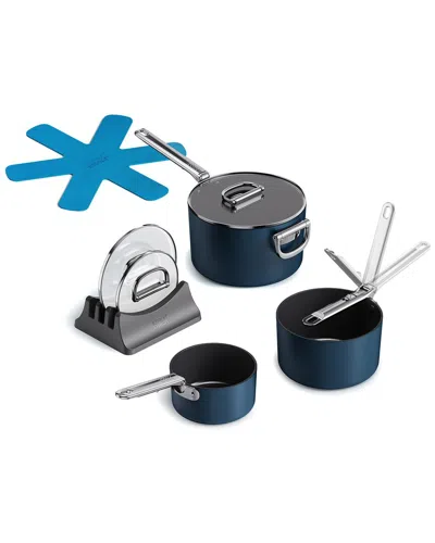 JOSEPH JOSEPH JOSEPH JOSEPH SPACE CERAMIC NON-STICK 7PC SAUCEPAN SET WITH FOLDING HANDLES