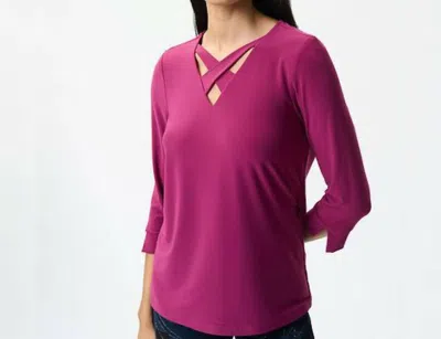 JOSEPH RIBKOFF CRISS-CROSS TOP IN VINEYARD