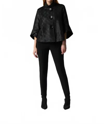JOSEPH RIBKOFF OVERSIZED BUTTON JACKET IN BLACK