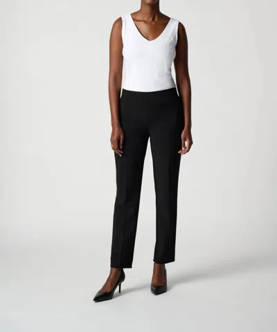 JOSEPH RIBKOFF SLIM MID-RISE TROUSER IN BLACK