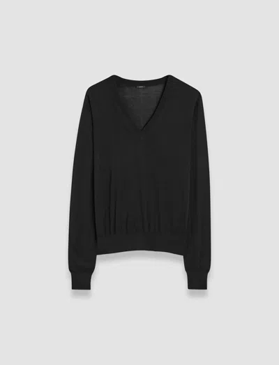 JOSEPH SUPERFINE COTTON SILK V NECK JUMPER
