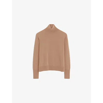 JOSEPH WOMENS BLUSHER LIGHT PURE HIGH-NECK CASHMERE KNITTED JUMPER