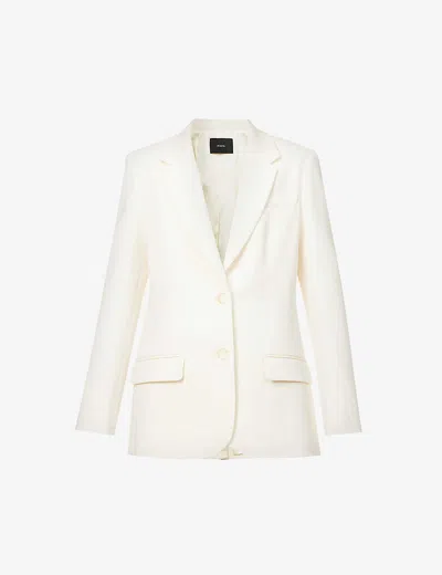 JOSEPH WOMENS IVORY COMFORT CADY JACKIE SINGLE-BREASTED STRETCH WOVEN BLAZER