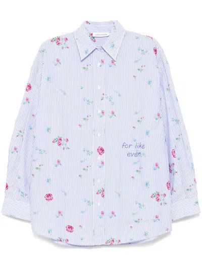 JOSHUA SANDERS FLORAL SEERSUCKER SHIRT