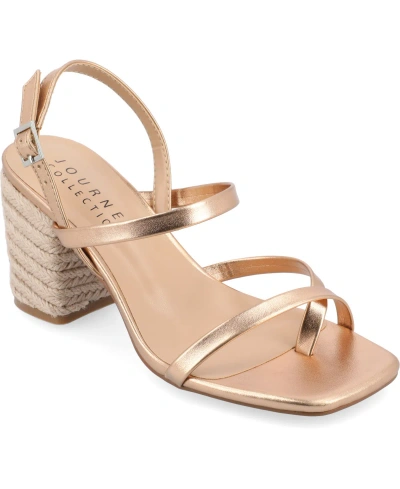 JOURNEE COLLECTION WOMEN'S OLIVINA ESPADRILLE BLOCK HEEL STRAPPY SANDALS