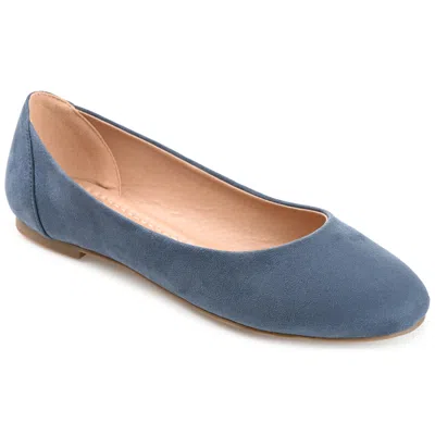 JOURNEE COLLECTION WOMENS KAVN MEDIUM AND WIDE WIDTH COMFORT INSOLE SLIP ON ROUND TOE BALLET FLATS