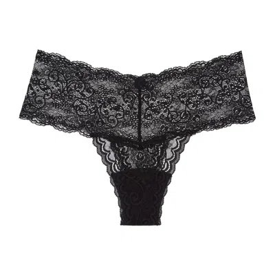 JOURNELLE WOMEN'S BLACK SAPNA MID-RISE THONG NOIR