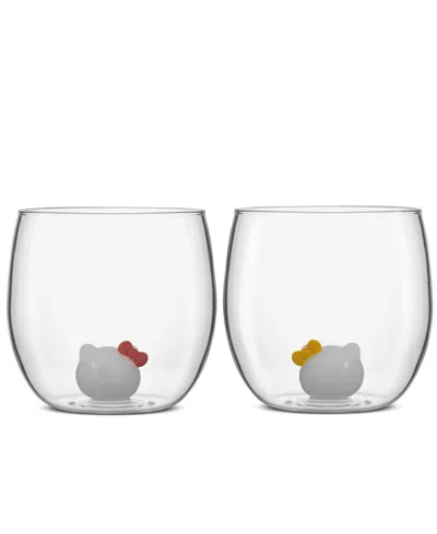 JOYJOLT SANRIO HELLO KITTY STEMLESS SHORT GLASSES, SET OF 2