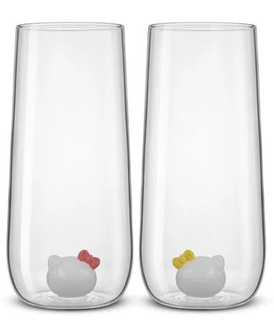 JOYJOLT SANRIO HELLO KITTY STEMLESS TALL GLASSES, SET OF 2
