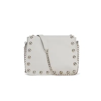 JUAN-JO WOMEN'S OFF WHITE LEATHER STUDDED CROSSBODY BAG