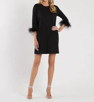 JUDE CONNALLY FRANCA MINI DRESS IN BLACK FEATHERS