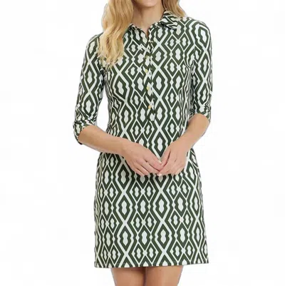 JUDE CONNALLY SUSANNA DRESS IN MOROCCAN TRELLIS LODEN CREAM