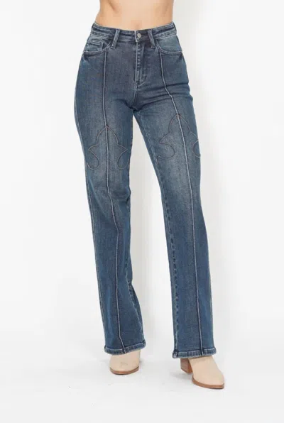 JUDY BLUE CAMERON HIGH RISE JEANS IN DARK BLUE WASH