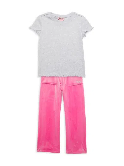 JUICY COUTURE BABY GIRL'S & LITTLE GIRL'S 2-PIECE LOGO TOP & PANTS SET