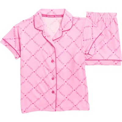 JUICY COUTURE JUICY COUTURE KIDS' SATIN TWO-PIECE SHORT PAJAMAS