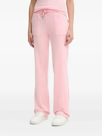 JUICY COUTURE LOGO-EMBROIDERED TRACK PANTS