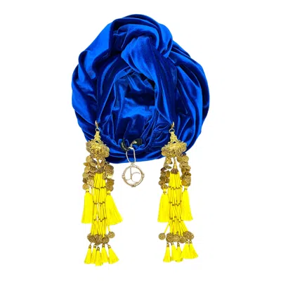 JULIA CLANCEY WOMEN'S ELECTRIC BLUE GRECIAN DREAM TURBAN