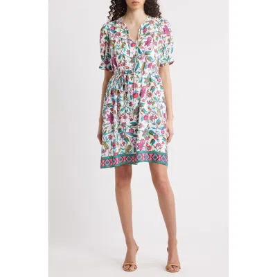 JULIA JORDAN JULIA JORDAN FLORAL PRINT SHORT SLEEVE DRESS