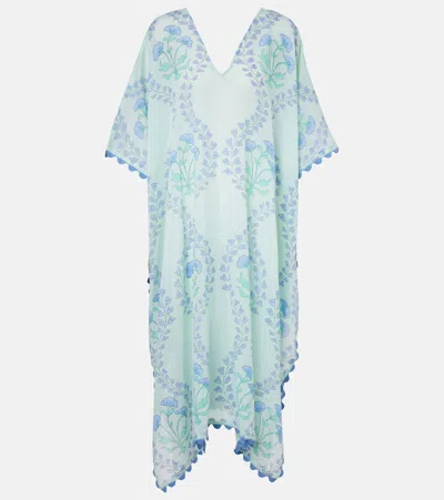 JULIET DUNN PRINTED COTTON BEACH COVER-UP