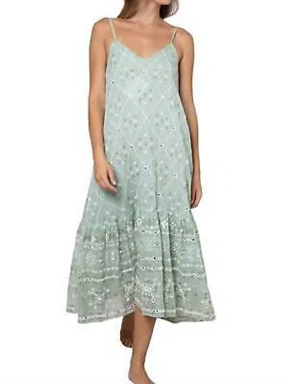 JULIET DUNN JULIET DUNN MOSAIC V-NECK MIDI DRESS IN SAGE - SIZE 1