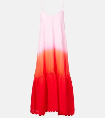 JULIET DUNN OMBRÉ SILK MIDI DRESS
