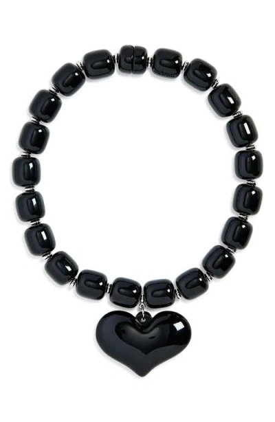 JULIETTA JULIETTA AMORE BEADED HEART PENDANT NECKLACE