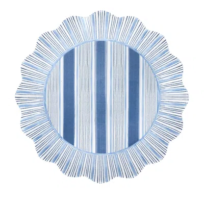 JULISKA CABANA STRIPE MELAMINE DESSERT/SALAD PLATE, SET OF 4