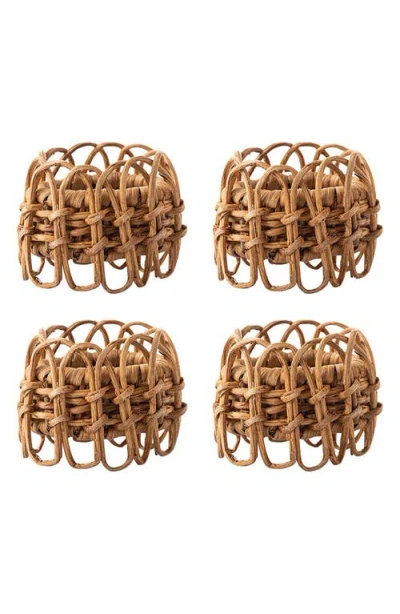 JULISKA JULISKA PROVENCE SET OF 4 WOVEN RATTAN NAPKIN RINGS