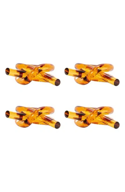 JULISKA JULISKA SET OF 4 TORTOISE KNOT NAPKIN RINGS