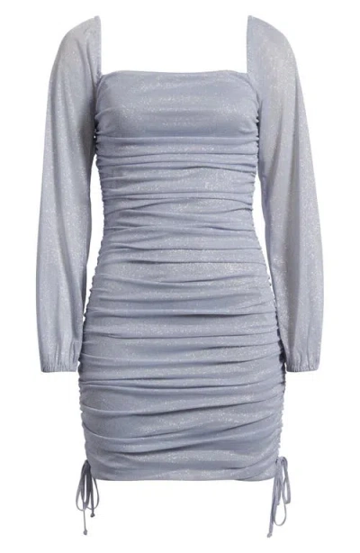 JUMP APPAREL JUMP APPAREL RUCHED GLITTER LONG SLEEVE MINIDRESS