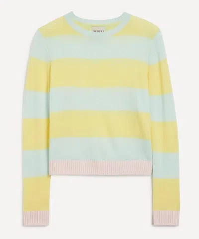 JUMPER 1234 JUMPER 1234 WOMEN'S CASHMERE CONTRAST STRIPE CREW JUMPER