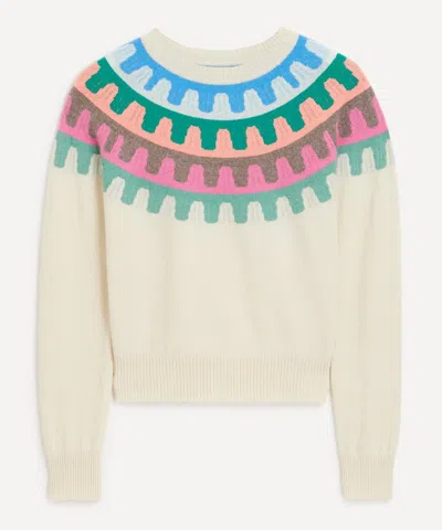 JUMPER 1234 JUMPER 1234 WOMEN'S CREAM RICK RACK CREW CASHMERE JUMPER