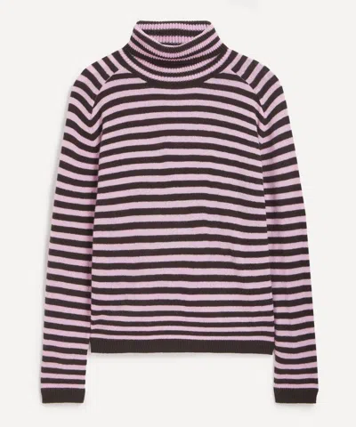 JUMPER 1234 JUMPER 1234 WOMEN'S NARROW STRIPE CASHMERE ROLL COLLAR JUMPER
