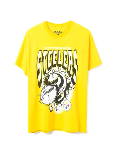 JUNK FOOD CLOTHING UNISEX NFL PITTSBURGH STEELERS BREAKTHROUGH FLEA MARKET TEE