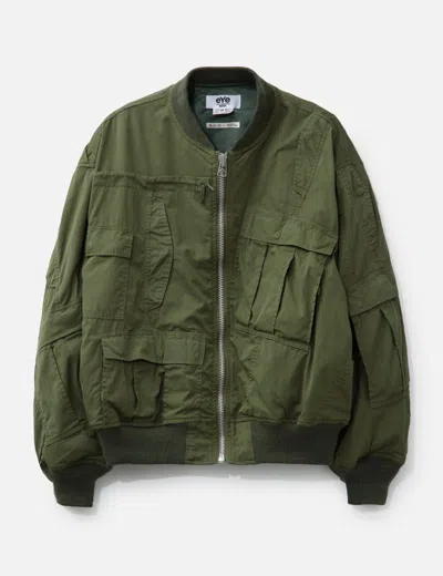 JUNYA WATANABE JUNYA WATANABE MAN X REBUILD BY NEEDLES COTTON NYLON OXFORD REVERSIBLE BOMBER JACKET