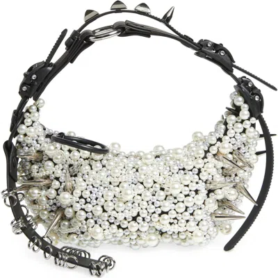 JUNYA WATANABE JUNYA WATANABE X INNERRAUM HALF MOON FAUX LEATHER SHOULDER BAG