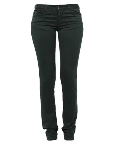 JUST BLUE BY SOPHIE JUST BLUE BY SOPHIE WOMAN PANTS DARK GREEN SIZE 28 COTTON, ELASTANE