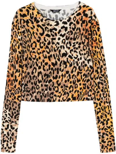 JUST CAVALLI ANIMAL-PRINT KNITTED TOP