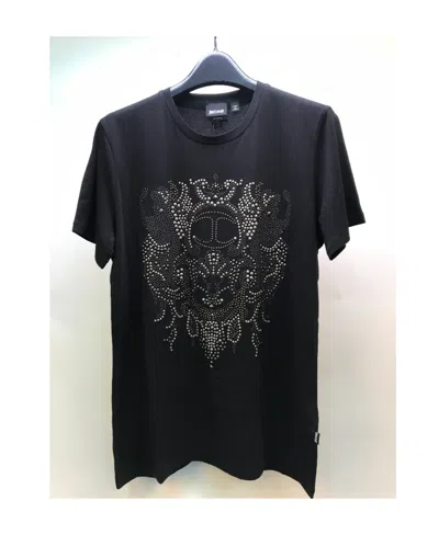 JUST CAVALLI BEADED T-SHIRT WITH ROUND NECK