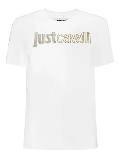 JUST CAVALLI EMBELLISHED-LOGO T-SHIRT