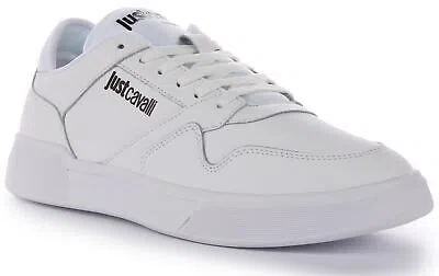 JUST CAVALLI JUSTCAVALLI 75QA3SB6 FONDO MINIMAL FASHION MENS SNEAKER WHITE US 7 - 13