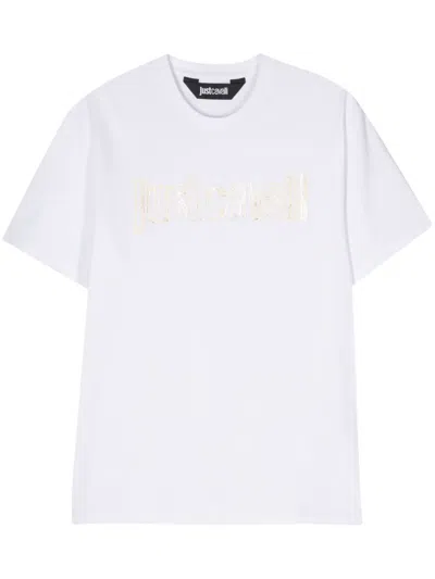 JUST CAVALLI LOGO-PRINT COTTON T-SHIRT