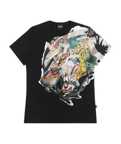 JUST CAVALLI OVERSIZED PRINTED T-SHIRT