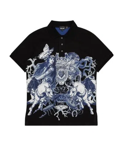 JUST CAVALLI PATTERN POLO SHIRT